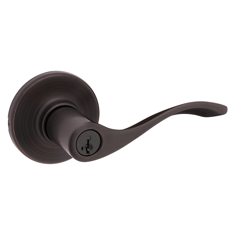 Kwikset 405BL 11P Entry Lever, Thumbturn Lock, Venetian Bronze, Zinc, Residential, Reversible Hand, 3 Grade