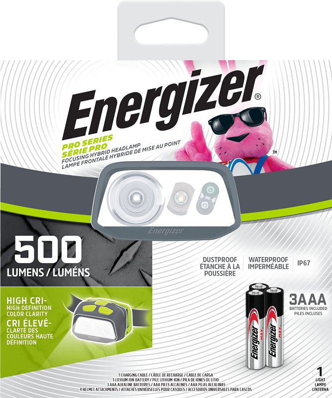 Energizer ENY25A32P Headlight, AAA Battery, Alkaline, Lithium-Ion Battery, LED Lamp, 500 Lumens