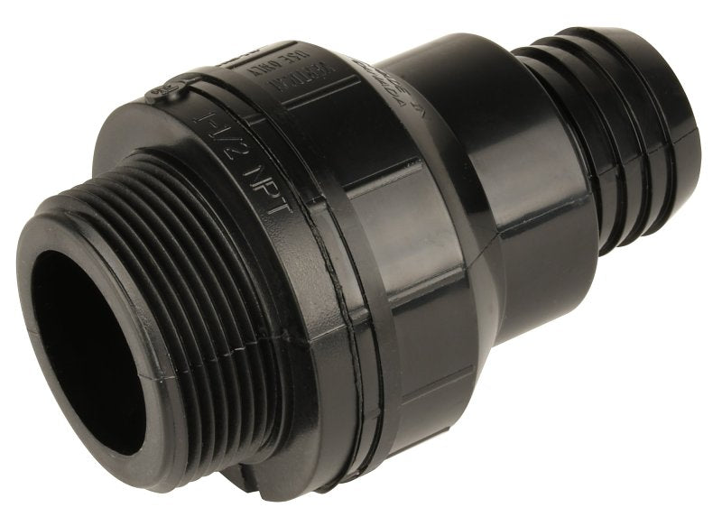 Water Source SPC-250 Inline Sump Check Valve, 1-1/2 in, MNPT, PVC Body