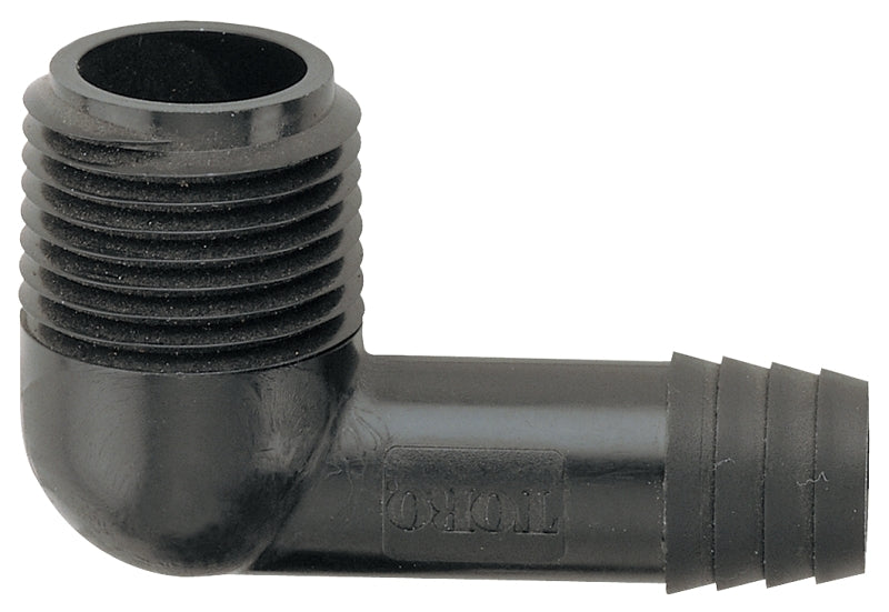 Toro 53270 Elbow, 3/8 x 1/2 in Connection, Barb x Male, Plastic