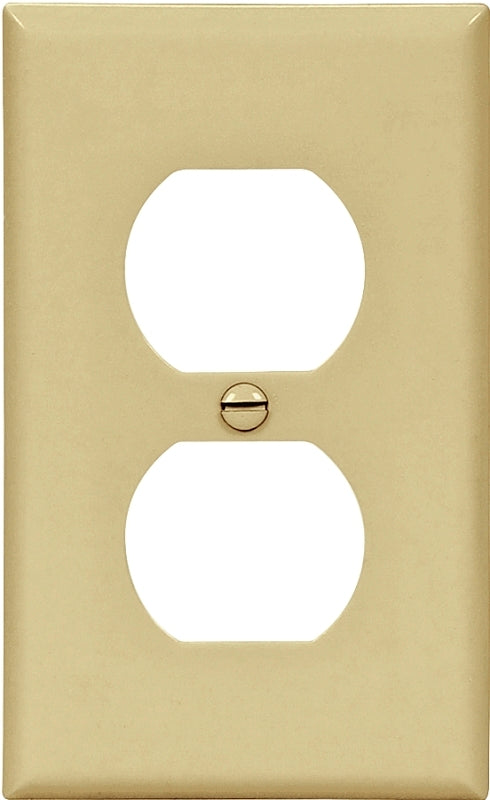 Eaton Wiring Devices 5132V Wallplate, Standard-Size, 4-1/2 in L, 2-3/4 in W, 1 -Gang, Nylon, Ivory, High-Gloss