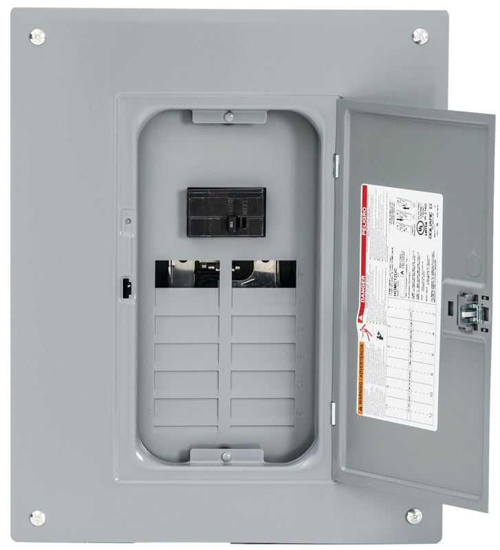 Square D HOM1224M100PC Load Center, 24 -Pole, 100 A, 12 -Space, Plug-On Neutral, NEMA 1 Enclosure