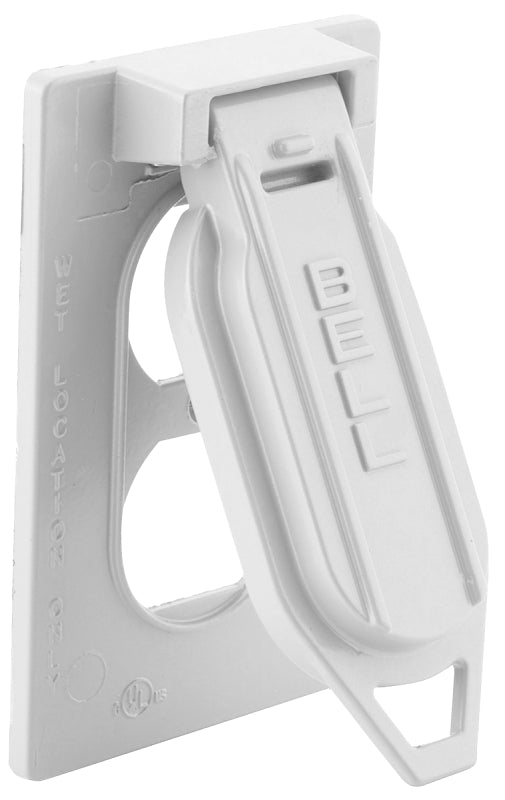 Hubbell 5146-1 Weatherproof Cover, 0.797 in L, 2.813 in W, Aluminum, White, Powder-Coated