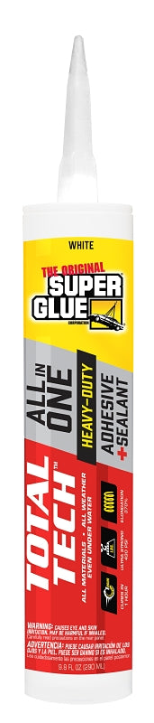 The Original Super Glue 11711001 Construction Adhesive, White, 9.8 oz, Cartridge
