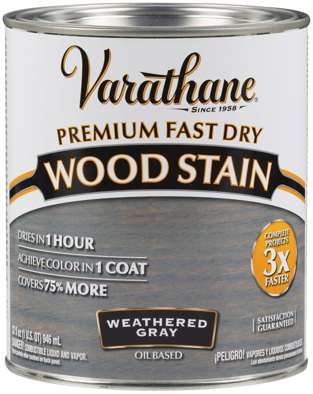Varathane 269394 Wood Stain, Weathered Gray, Liquid, 1 qt, Can