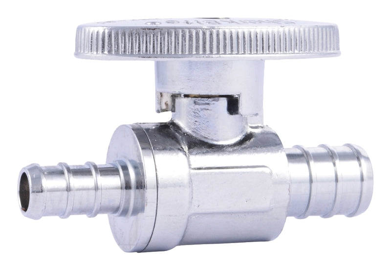 SharkBite COLORmaxx Series 23062LF Straight Stop Valve, 1/2 x 3/8 in Connection, Barb, 80 psi Pressure, Brass Body