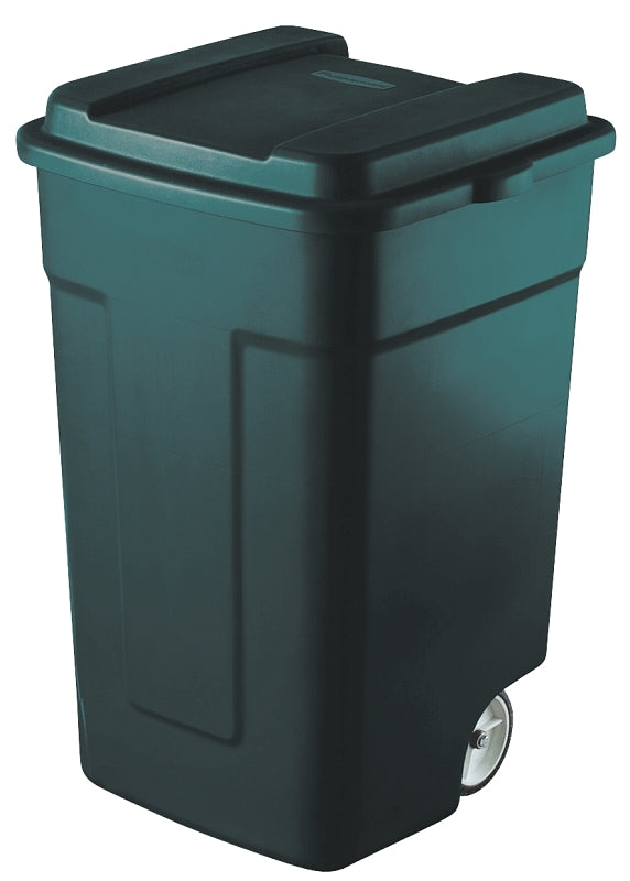 Rubbermaid FG285100EGRN Trash Can, 50 gal Capacity, Plastic, Green, Snap-Fit Lid Closure