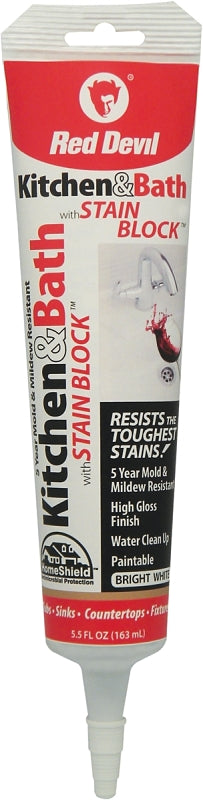 Red Devil DuraGuard 0755 Sealant, White, -20 to 180 deg F, 5.5 oz Squeeze Tube