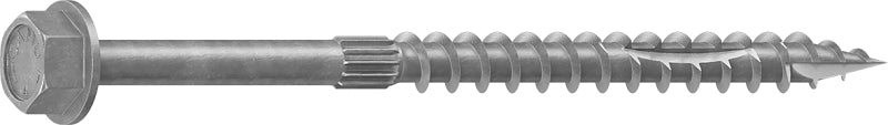 Camo 0368209 Structural Screw, 1/4 in Thread, 4 in L, Hex Head, Hex Drive, Sharp Point, Hot-Dipped Galvanized, 250