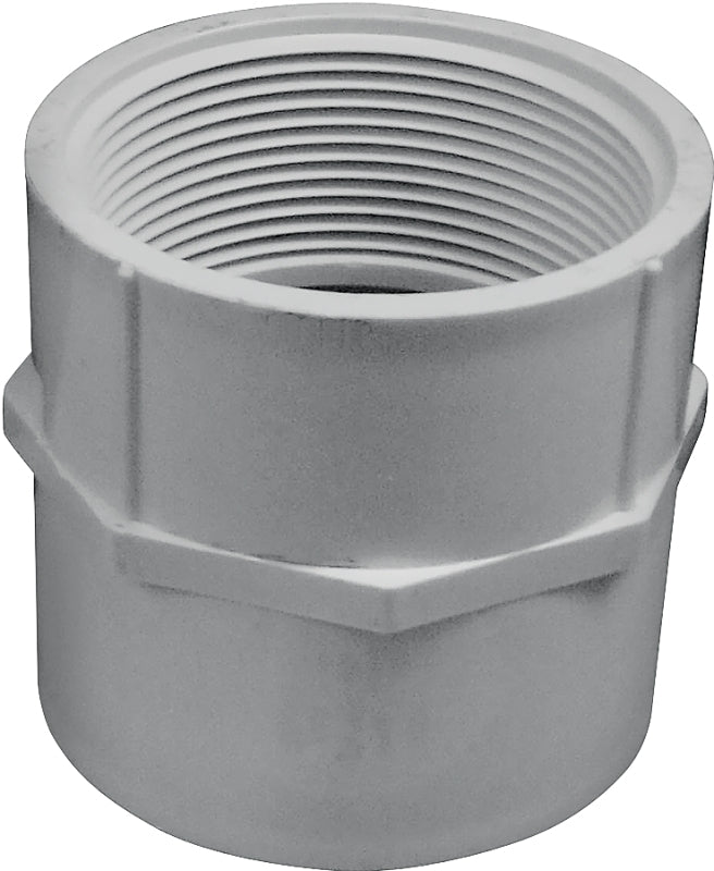 IPEX 435564 Pipe Adapter, 2 in, Socket x FPT, PVC, White, SCH 40 Schedule, 150 psi Pressure