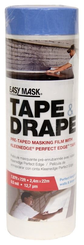 Trimaco EasyMask 396490 Masking Film, 22 m L, 2.4 m W, Clear