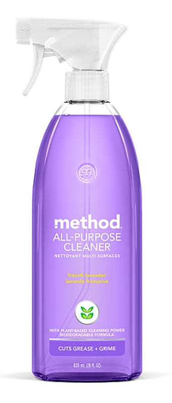 method 00005 Cleaner, 28 oz Aerosol Can, Liquid, French Lavender, Clear