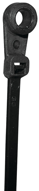 Tradeselect CTH67WP100 Cable Tie-Mount, 1.46 in Max Bundle Dia, Nylon, Black