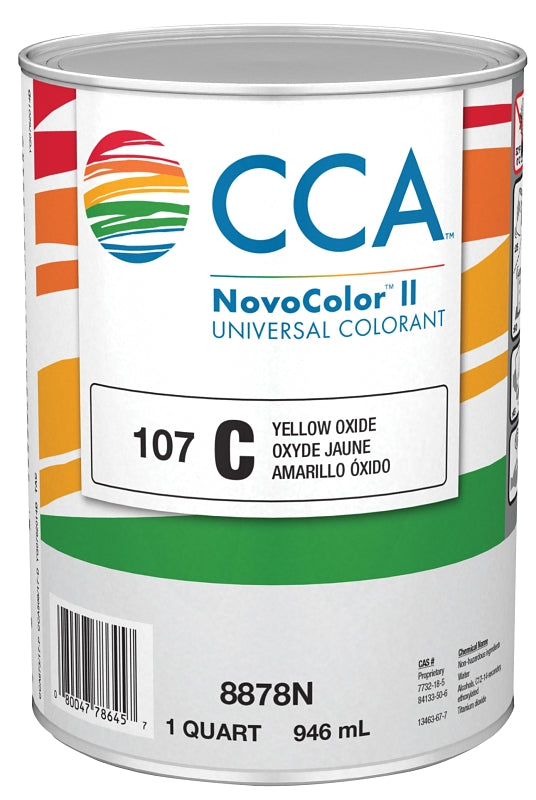 CCA NovoColor II Series 076.008878N.005 Universal Colorant, Yellow Oxide, Liquid, 1 qt