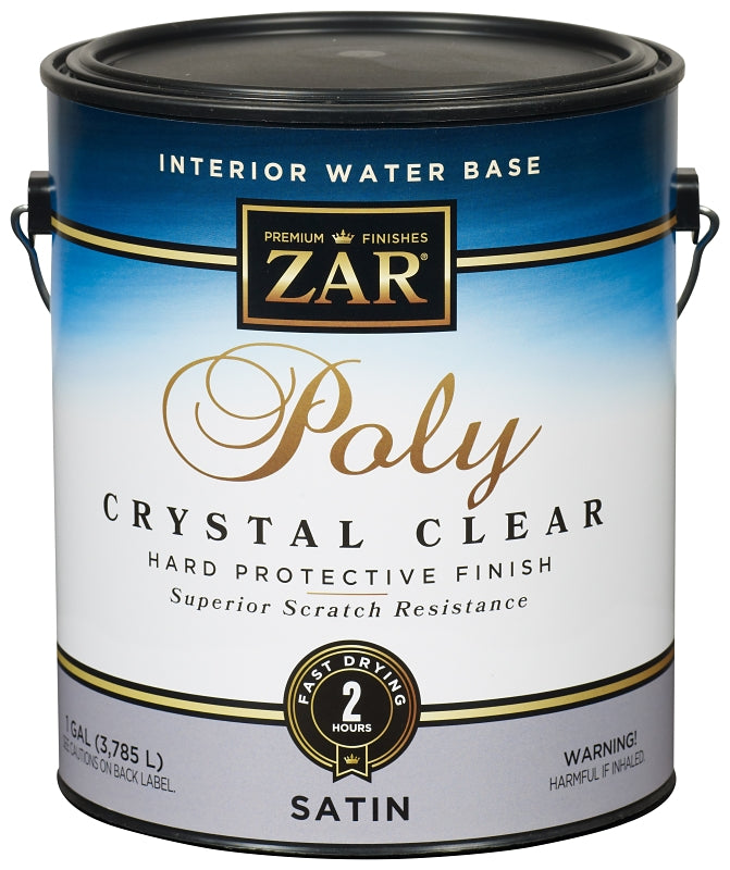 Aqua ZAR 32513 Polyurethane, Liquid, Crystal Clear, 1 gal, Can