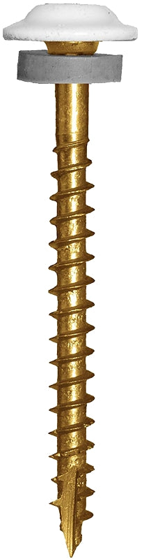 GRK Fasteners 120670 Cabinet Screw, 1-1/2 in L, Washer Head, Star Drive, Zip-Tip Point, Steel, Powder-Coated, 80 PK