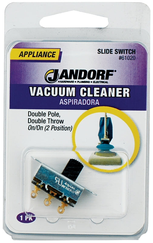 Jandorf 61020 Slide Switch, DPDT, Tab Terminal, 3 A, 125 V