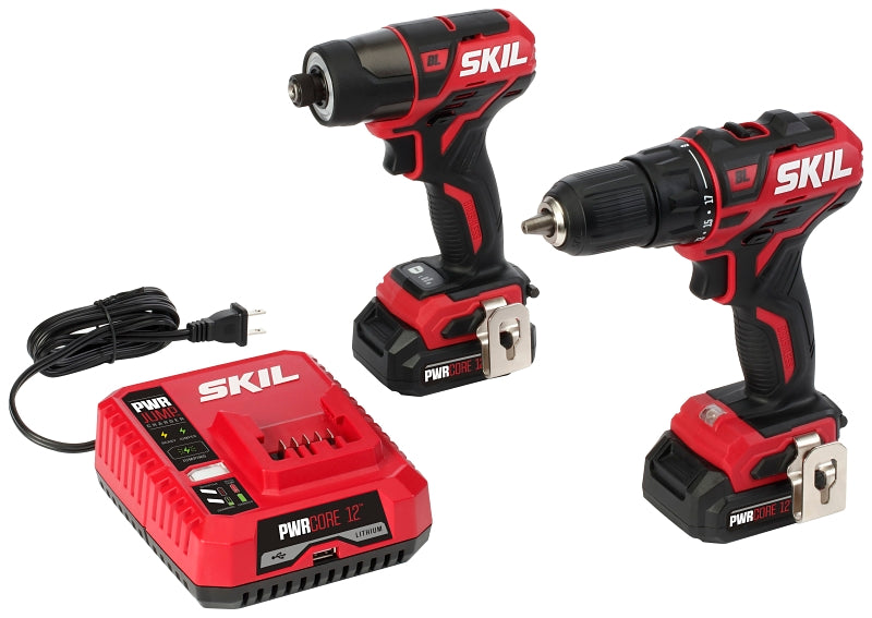 SKIL CB736701 Combination Kit, Battery Included, 20 V, Tools Included: Drill Driver, Impact Driver