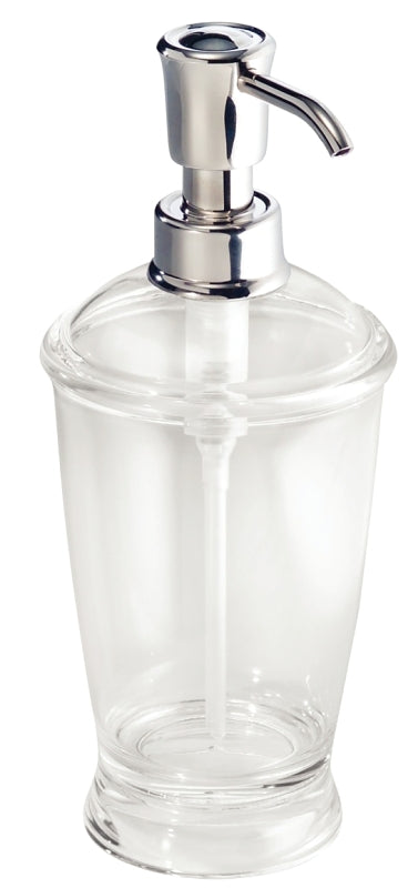 iDESIGN 45620 Soap Dispenser, 12 oz Capacity, Plastic, Clear, Chrome