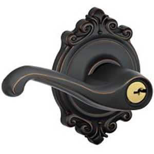 Schlage F Series F51A VFLA716BRK Entry Lever, Mechanical Lock, Aged Bronze, Metal, Residential, 2 Grade