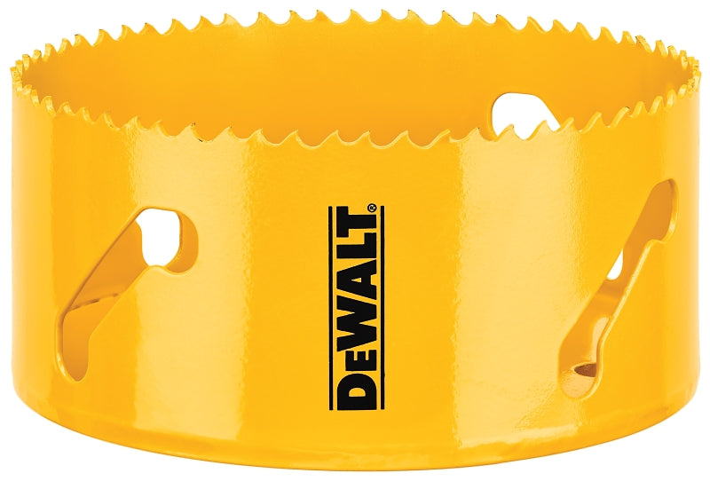 DeWALT DAH180072 Hole Saw, 4-1/2 in Dia, 1-3/4 in D Cutting, 5/8-18 Arbor, 4/5 TPI, HSS Cutting Edge