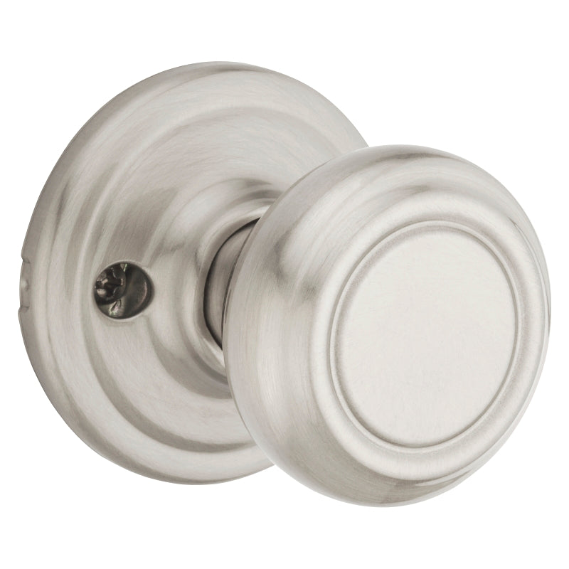 Kwikset Cameron Series 788CN-15 CP Dummy Knob, Satin Nickel, Residential, 1-3/4 to 1-3/8 in Thick Door, Metal