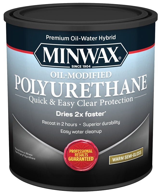 Minwax 630200444 Polyurethane, Semi-Gloss, Liquid, Clear, 1 qt, Can