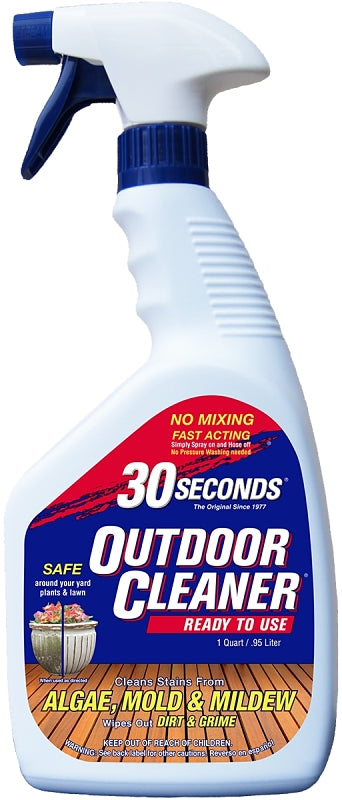 30 Seconds 1Q30SA Outdoor Cleaner, 1 qt, Spray Bottle, Liquid, Light Yellow