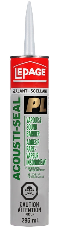 LePage 1435208 Acoustical Sealant, Black, 41 to 95 deg F, 295 mL Cartridge