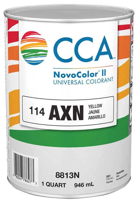 CCA NovoColor II Series 076.008813N.005 Universal Colorant, Yellow, Liquid, 1 qt