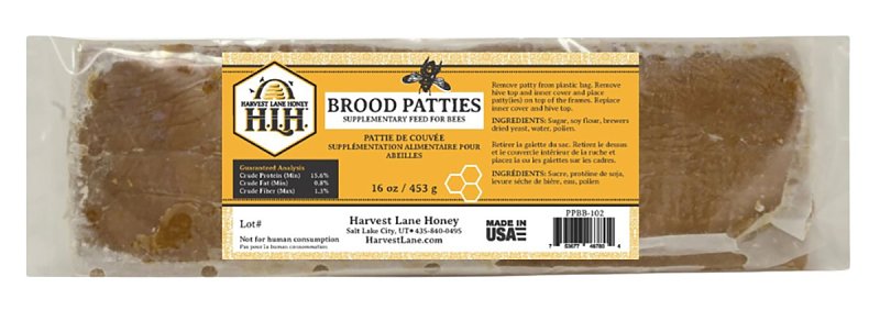 Harvest Lane Honey PPBB-102-6 Brood Patties, 1 lb Pack