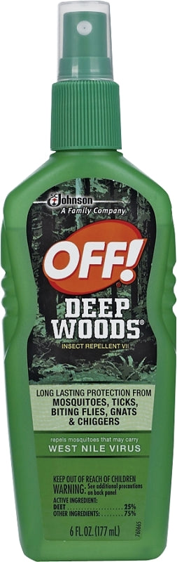 OFF! Deep Woods 21845 Insect Repellent VII, 6 fl-oz, Liquid, Clear, Pleasant