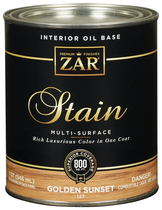 ZAR 12712 Wood Stain, Golden Oak, Liquid, 1 qt, Can