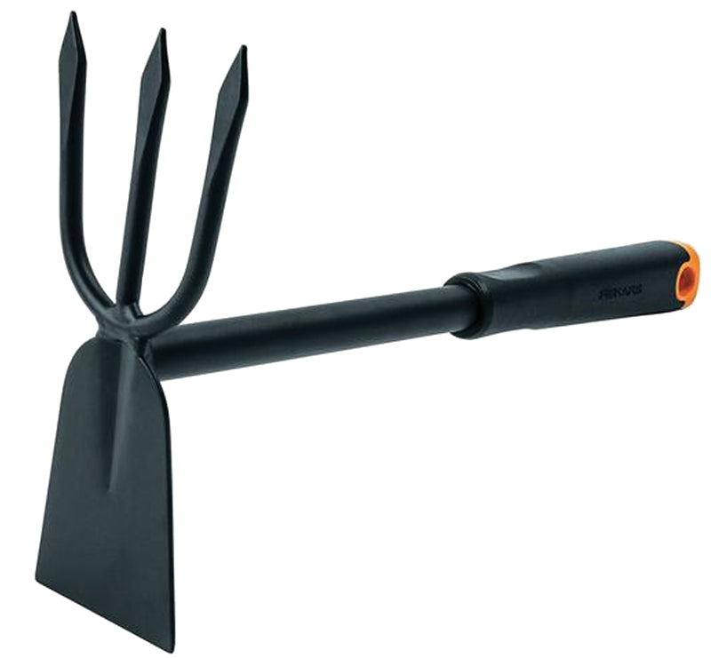 Fiskars 373810-1001 Cultivator Hoe, 7-1/4 in W, 12 in L, 3-Tine