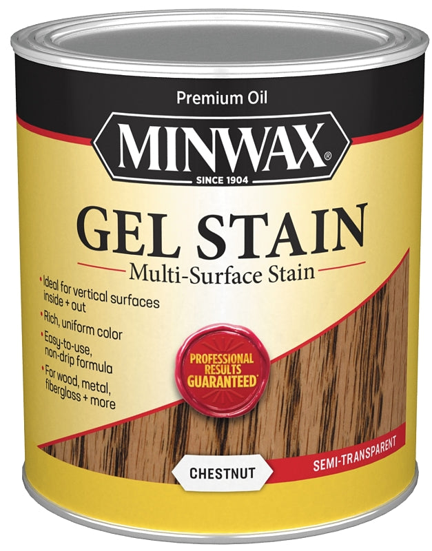 Minwax 66010000 Gel Stain, Chestnut, Liquid, 1 qt