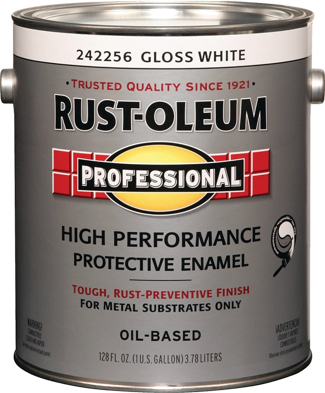 RUST-OLEUM PROFESSIONAL 242256 Protective Enamel, Gloss, White, 1 gal Can