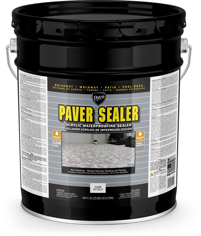 Dyco PAVER SEALER DYC7200/5 Waterproofing Sealer, Gloss, Liquid, Clear, 5 gal