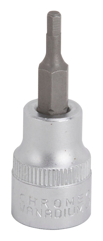 Vulcan Hex Bit Socket, Chrome, 3 mm, 3/8 in Drive, 1-7/8 in OAL