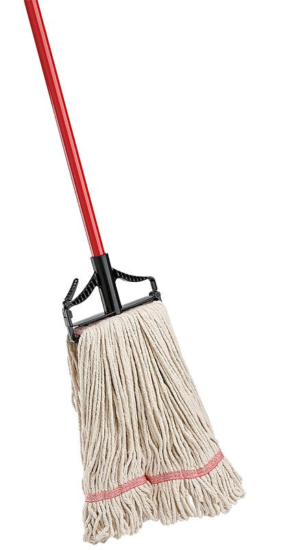 Libman 979 Wet Mop, 65-1/4 in L, Quick-Change Mop Connection, Cotton/Polyester Mop Head, Steel Handle