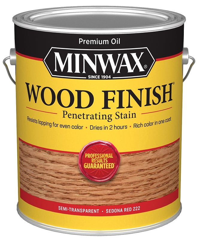 Minwax 710430000 Wood Stain, Sedona Red, Liquid, 1 gal, Can