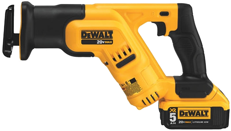 DeWALT DCS387P1 Reciprocating Saw Kit, Battery Included, 20 V, 5 Ah, 1-1/8 in L Stroke, 0 to 2900 spm