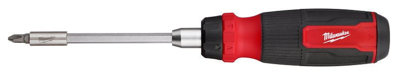 Milwaukee 48-22-2903 14-in-1 Ratcheting Multi-Bit Screwdriver, 1/4 in Drive, Hex Drive, 10.12 in OAL, Plastic Handle