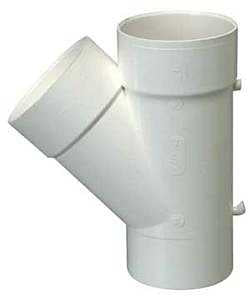 IPEX 40334 Pipe Wye, 1-1/2 x 1-1/2 x 1-1/4 in, Spigot x Hub, PVC