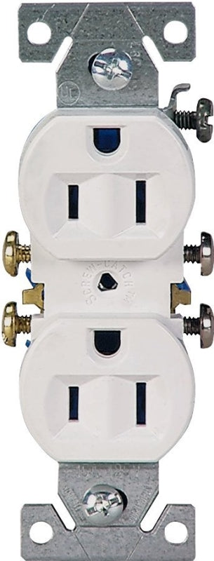 Eaton Wiring Devices 270W/10 Duplex Receptacle, 2 -Pole, 15 A, 125 V, Push-in, Side Wiring, NEMA: 5-15R, White