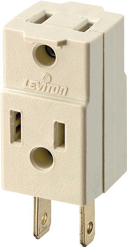 Leviton 001-00531-00I Triple Tap Outlet Adapter, 2 -Pole, 15 A, 125 V, 3 -Outlet, NEMA: NEMA 1-15R, Ivory