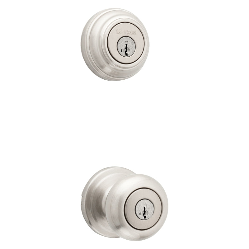 Kwikset Signature Series 991J 15 SMTCP Combination Lockset, Knob Handle, Juno Design, Satin Nickel, 2 Grade