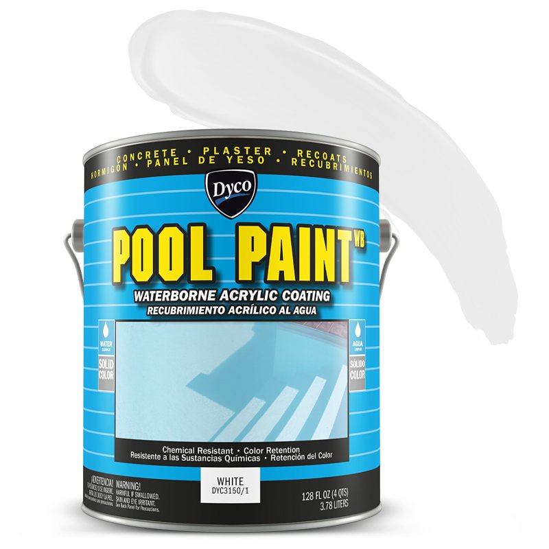 Dyco POOL PAINT DYC3150/1 Swimming Pool Paint, Semi-Gloss, White, 1 gal