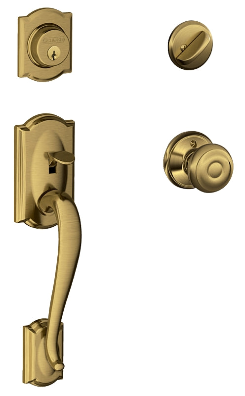 Schlage F60VADDXGEO716 Combination Lockset, Mechanical Lock, Knob Handle, Round Design, Aged Bronze, 1 Grade, Metal