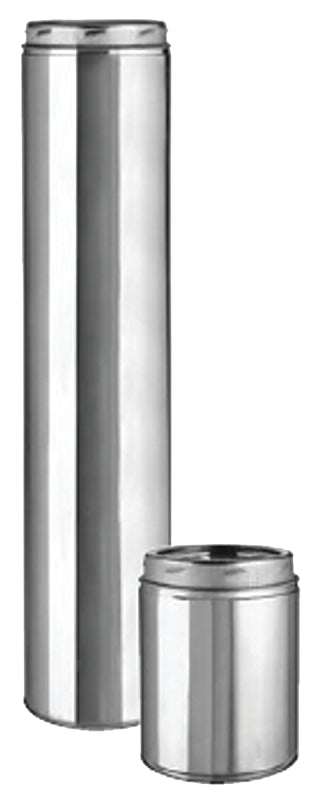 Selkirk 206148U Chimney Pipe, 8 in OD, 48 in L, Stainless Steel