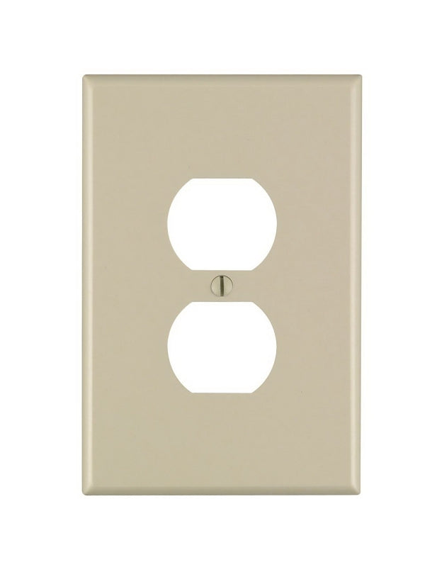 Leviton 86103 Wallplate, 3-1/2 in L, 5-1/4 in W, 1 -Gang, Thermoset Plastic, Ivory, Smooth